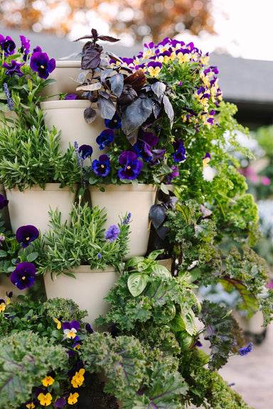 7 Tier GreenStalk Leaf Vertical Planter | Stunning Stone (Basic Texture)