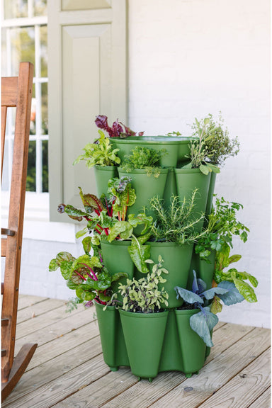 3 Tier GreenStalk Original Vertical Planter | Evergreen (Basic Texture)
