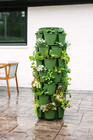 7 Tier GreenStalk Leaf Vertical Planter | Evergreen (Basic Texture)