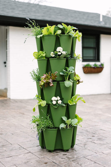 5 Tier GreenStalk Original Vertical Planter | Evergreen (Basic Texture)