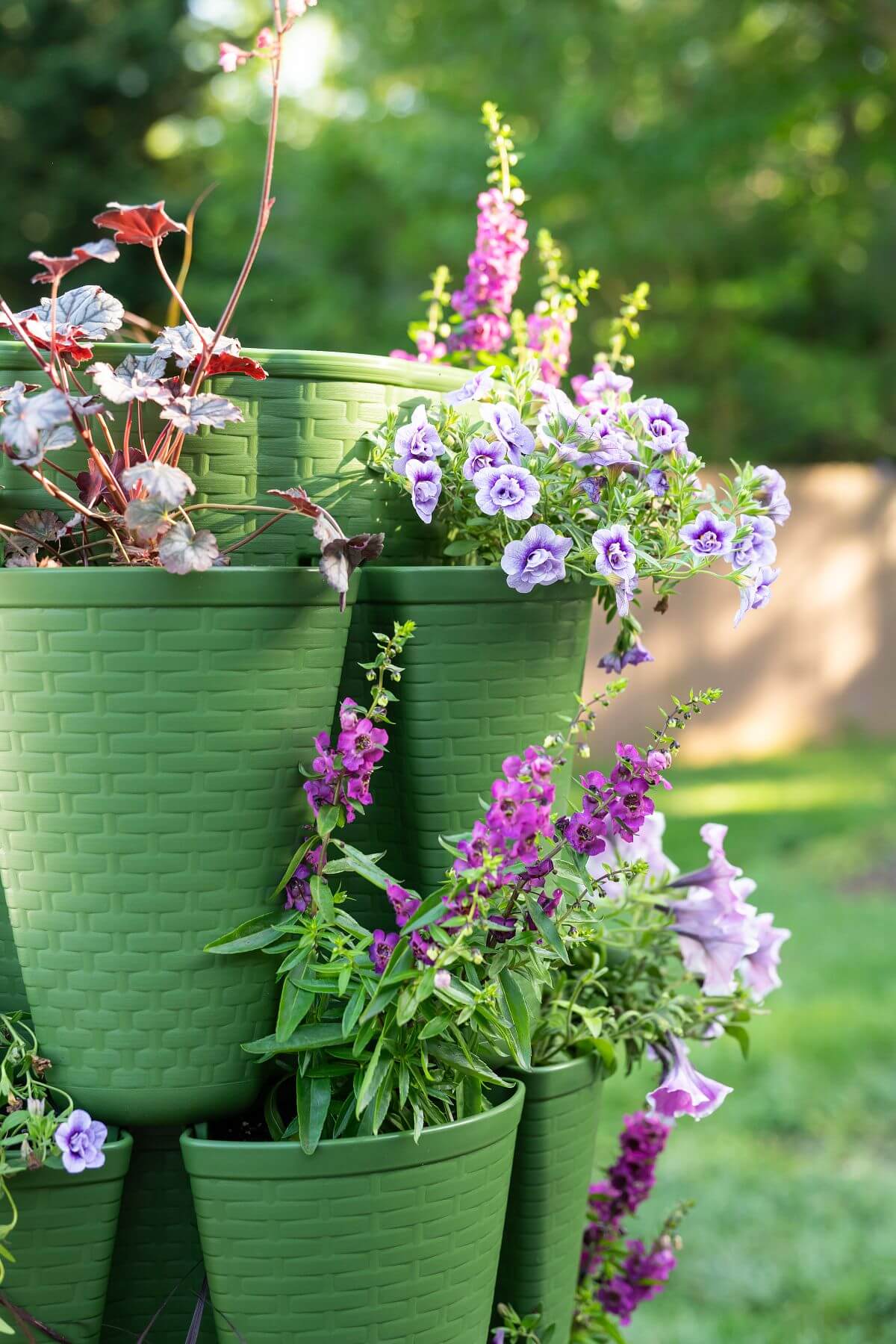 5 Tier GreenStalk Original Vertical Planter | Evergreen (Basket Weave Texture)