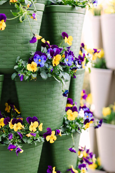 7 Tier GreenStalk Leaf Vertical Planter | Evergreen (Basket Weave Texture)