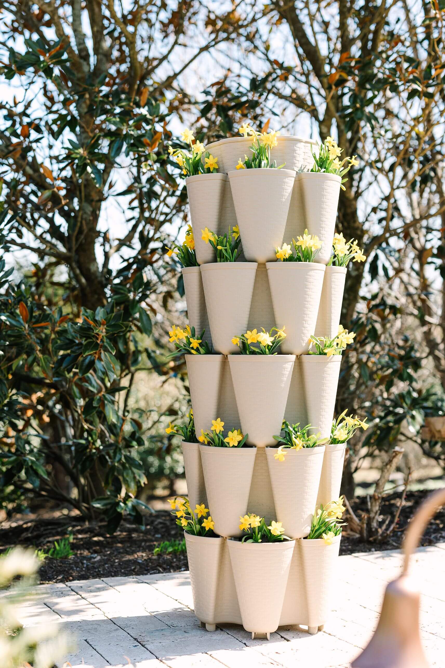 5 Tier GreenStalk Original Vertical Planter | Stunning Stone (Basket Weave Texture)