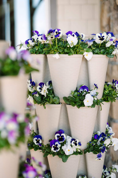 5 Tier GreenStalk Original Vertical Planter | Stunning Stone (Basket Weave Texture)