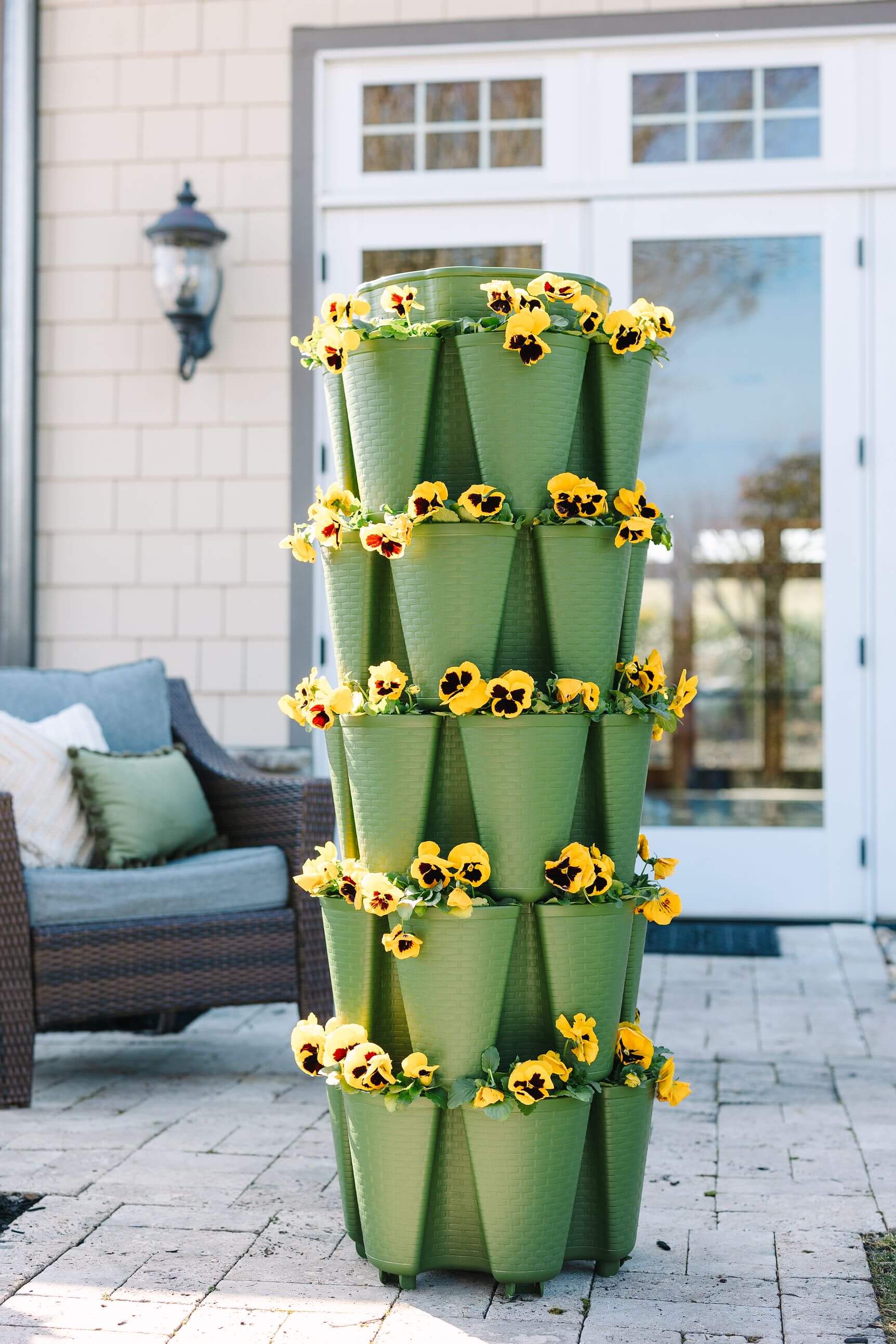 5 Tier GreenStalk Original Vertical Planter | Evergreen (Basket Weave Texture)
