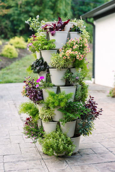 7 Tier GreenStalk Leaf Vertical Planter | Stunning Stone (Basic Texture)