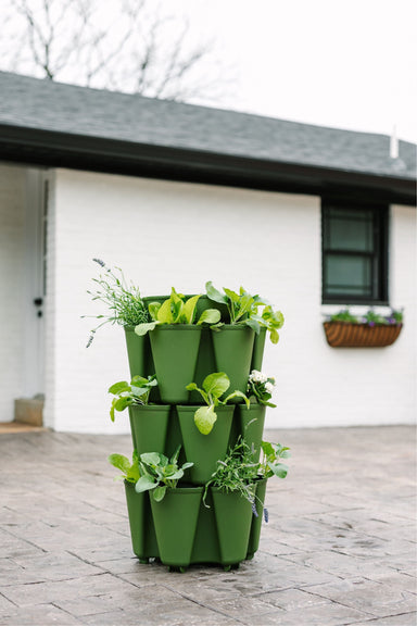 3 Tier GreenStalk Original Vertical Planter | Evergreen (Basic Texture)