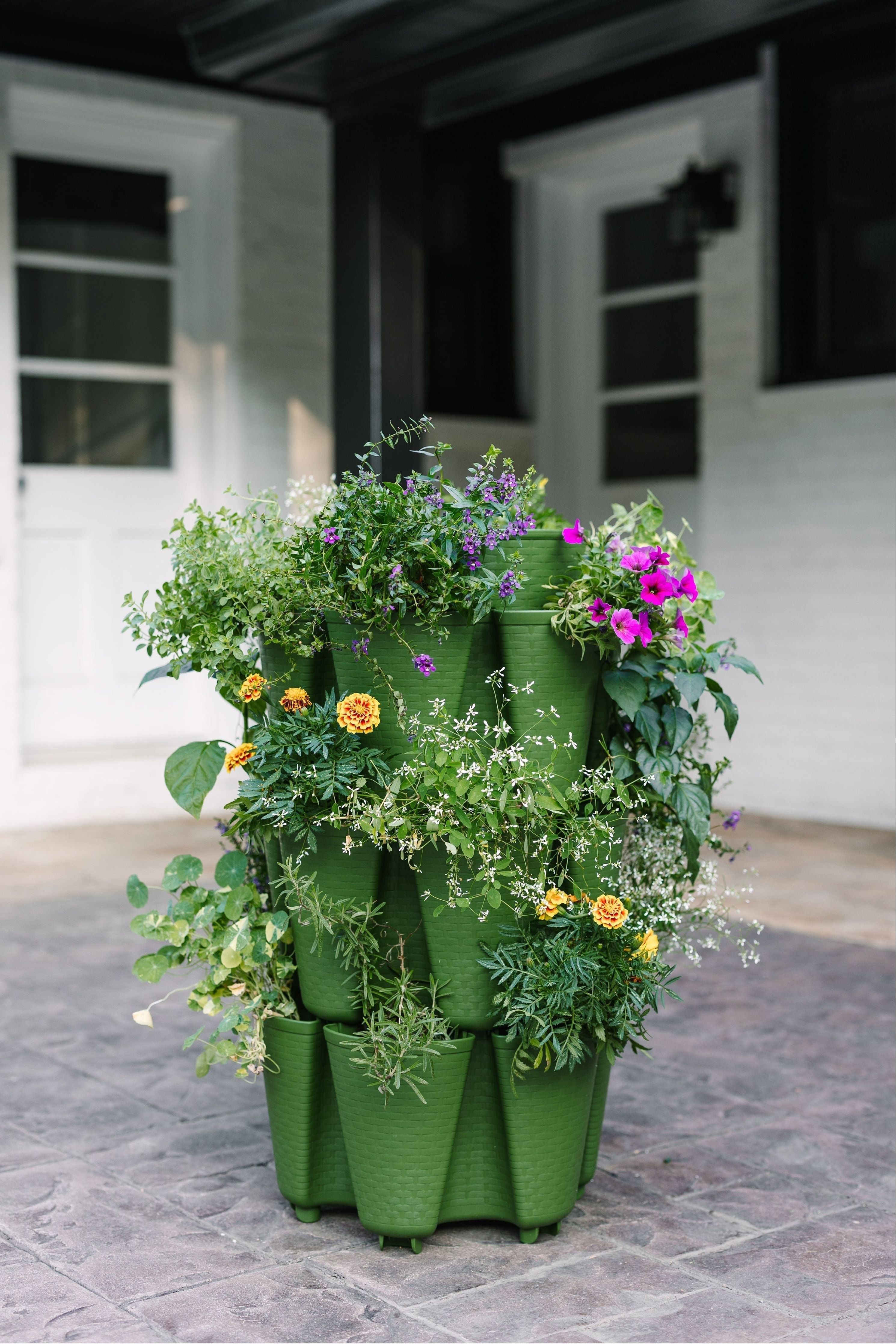 3 Tier GreenStalk Original Vertical Planter | Evergreen (Basket Weave Texture)
