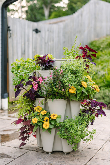 3 Tier GreenStalk Original Vertical Planter | Stunning Stone (Basic Texture)