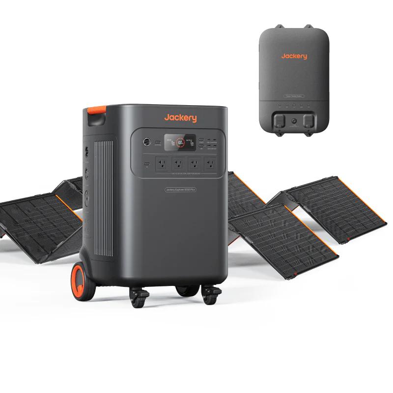 explorer-5000-plus-solar panels and smart transfer switch