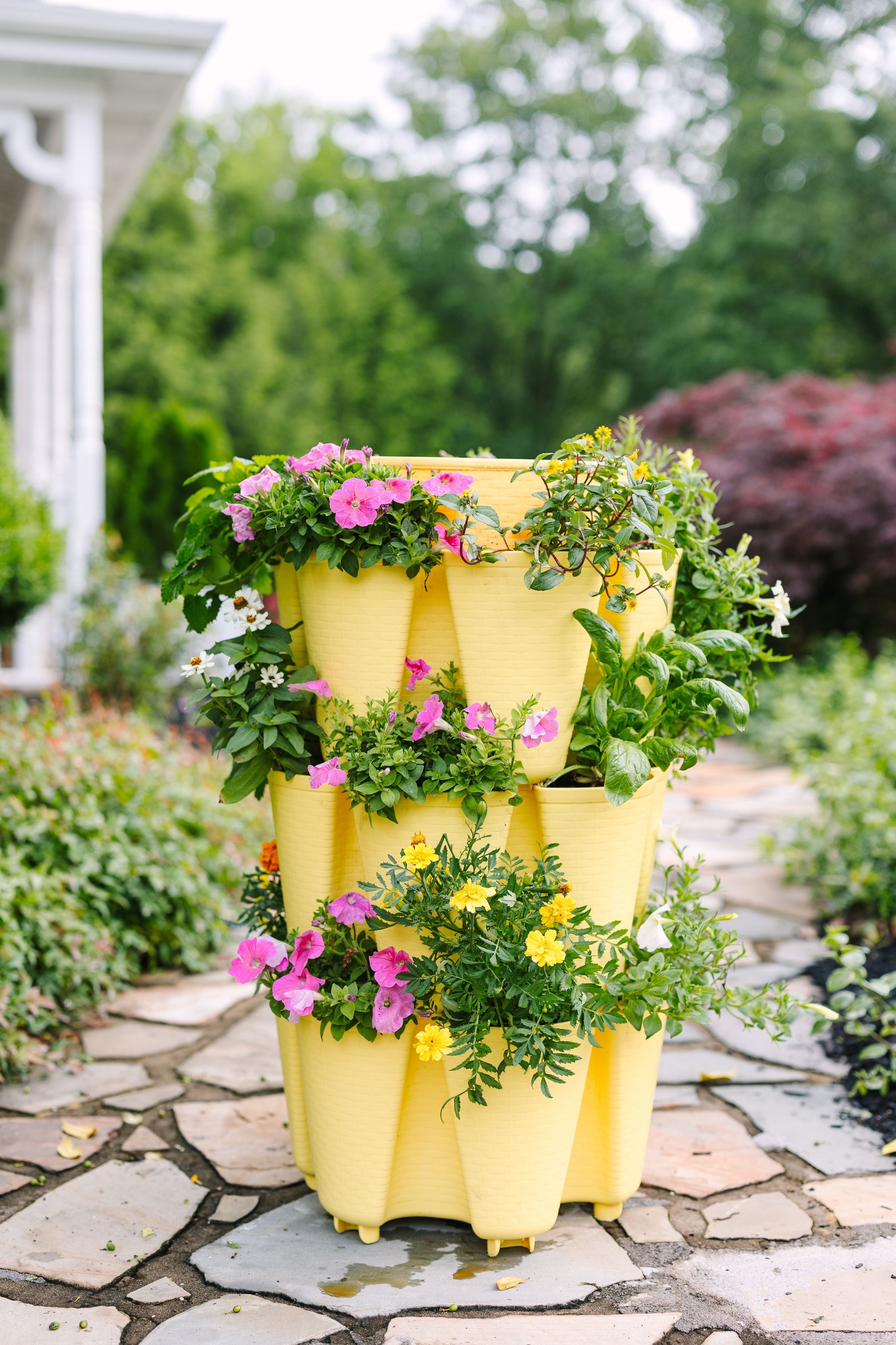 3 Tier GreenStalk Garden Original Vertical Planter - Basket Weave Texture
