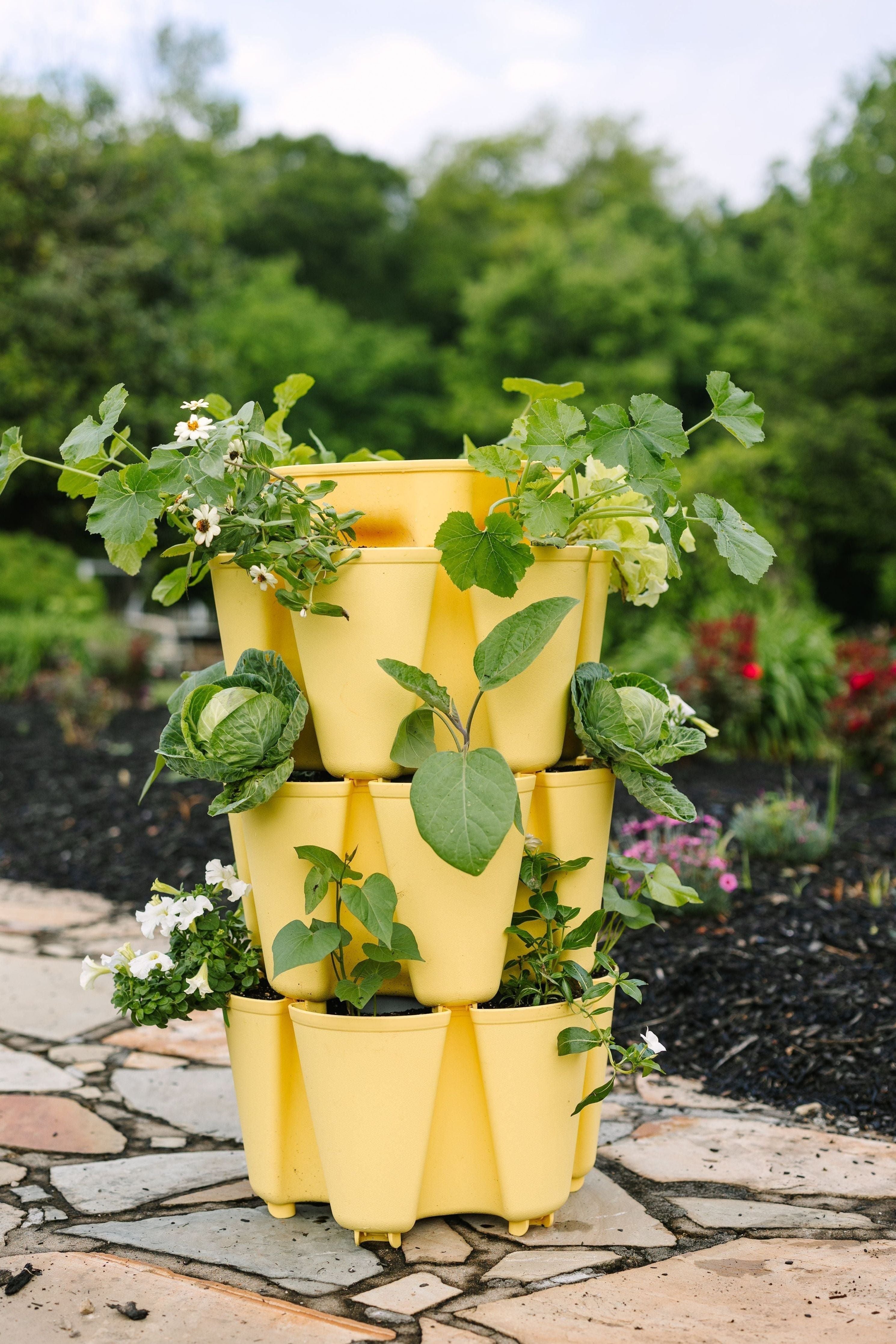 3 Tier GreenStalk Original Vertical Planter | Lemon (Basic Texture) 