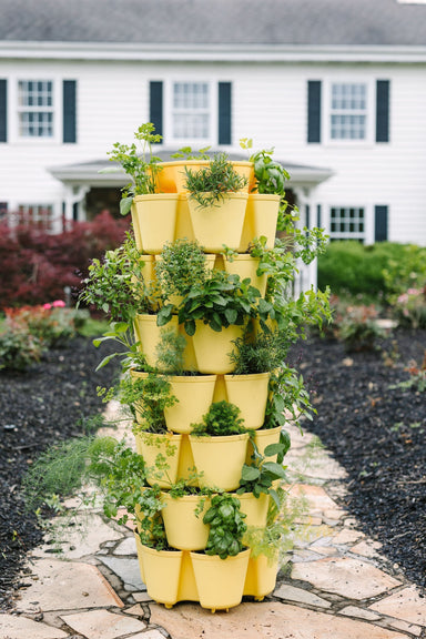 7 Tier GreenStalk Leaf Vertical Planter | Lemon (Basic Texture) 