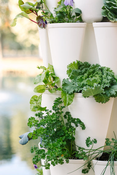 5 Tier GreenStalk Original Vertical Planter | Snow (Basic Texture) 