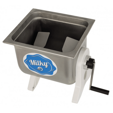 Milky Manual Butter Churn top open view stainless steel